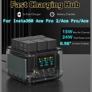 SYMIK For Insta360 Ace Pro 2 Battery Charger Fast Charge Hub 0.96" OLED Display For Insta 360 Ace & 