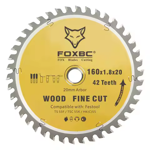 FOXBC Track Saw Blade 42T 160x1.8x20mm 205561 for Festool TS 55 F TSC 55 K HK 55 and HKC 55