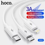 Hoco HK20 3in1 สายชาร์จ 3 หัว 3A ชาร์จเร็ว ความยาว 1.2 เมตร Lightning / Micro / TYPE-C Original Series Speed Charging USB Cable