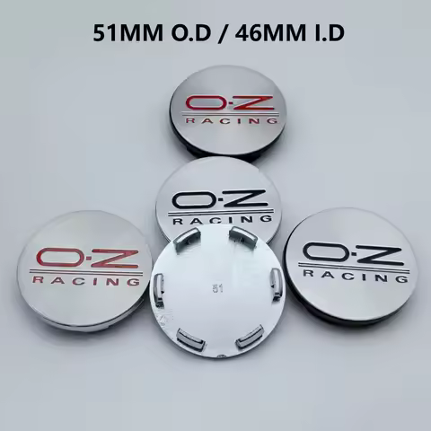 4pcs O.D 51MM / I.D 46MM Car Wheel Center Caps With O.Z OZ Racing Logo Emblem Wheels Hub Rim Hubcaps