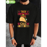 Men'S 100% Cotton Taco Emergency Call 9 Juan Graphic T-Shirt - Casual Crew Neck, Short Sleeve, Summe