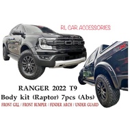 Ford ranger T9 2022 2023 2024 Raptor ABS bodykit body kit front bumper grill grille side fender arch cover lip flare