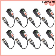 [SUNA]4 Pairs 4K 8MP HD Passive Video Balun Connector CCTV BNC Video Balun Transceiver