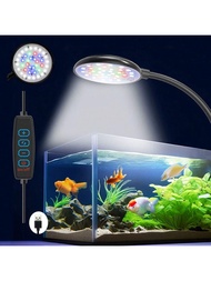 Aquarium Light For 1 To 3 Gal Fish Tank (Dimmable White+Blue+Red LED) USB Full Spectrum 5W 7W Dimmab