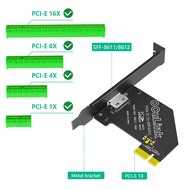 PCI-E 1X/ 4X 4.0 to Oculink SFF-8611/8612 Adapter with Long Profile Bracket