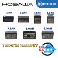 HOSAWA 12V Rechargeable Sealed Lead Acid Battery (1.2Ah / 3.2Ah / 4.5Ah / 5Ah / 7.2AH / 8Ah / 9Ah)