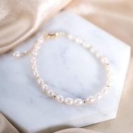珍珠米珠14K包金手鍊 |伴娘姊妹禮物 天然淡水珍珠婚禮不褪色手鏈