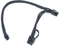 Mini 6Pin to PCI-E 6Pin+8Pin (6+2) Dual Ports PCI-Express Cable Video Graphic Card Splitter Power Ca