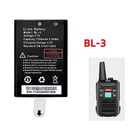 For Baofeng UV-3R Walkie Talkie BL-3 Lithium Battery R5 U3 C50 BL-3 BF-T7 Linglong Lightweight Versi