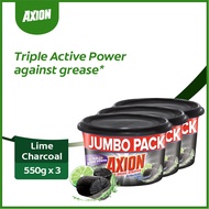 Axion (Lime Charcoal) Antibacterial Dishwashing Paste with Triple Active Power 550 g - Pack of 3