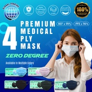 Zero Degree 50pcs Medi 4Ply Dispoable Premium Grade Medical Face Mask 4 Layer Mask Zero Degree Face 
