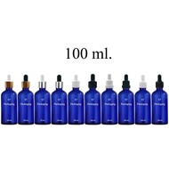 พร้อมส่ง(แพ็ค100ขวด)ขวดแก้วสีน้ำเงิน 5ml 10ml 20ml 30ml 50ml 100ml คอมล คอ18 สีน้ำเงิน ขวดแบ่ง dropp