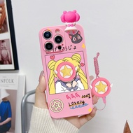 Huawei P10 Lite P10 P10 Plus P20 P20 Pro P30 P30 Pro P30 Lite Nova 4e P40 P20 Lite Nova 3e P40 Pro Cartoon Sailor Moon Phone Case with Holder Lanyard