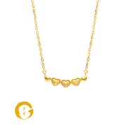 Orient Jewellers 916 Gold Glitter Twin Hearts Necklace