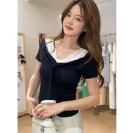 Taiwan Have Ready Stock Already Shipped [1 * 1 Randomly Cut 260g] Bow Tie Niche Slim Top