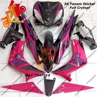 Yamaha LC 135 V1 Cover Set Black Magenta Pink Kilat/ Matt Exciter Kings 2021 Magenta Pink 88