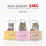 Sensory 3.4Kg Cat Food Grain Free Nuxa Sensory Cat Dry Food Makanan Kucing