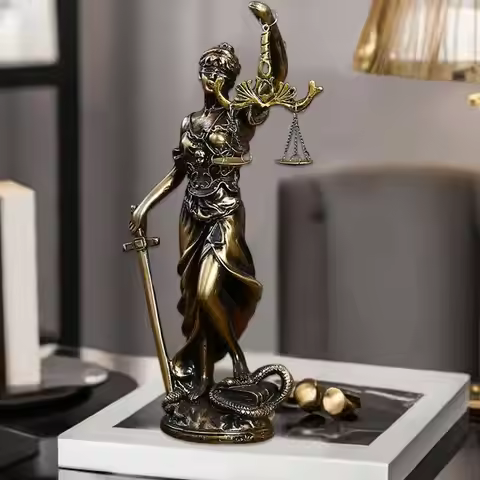 Lady Goddess Of Justice Statue Greek Mythology Ornaments Fair Angel Sculpture Tianping Gods Vintage