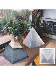 1入大尺寸diy水晶黏合模具,金字塔立方體矽膠模具配方形支架,用於手工首飾製作和家居裝飾