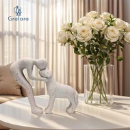 [nvnrbso] Man and Dog Statue Decoration 15.7x13.5cm Small Collectible Unique Figurine for Classroom 