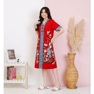 New Dress Wanita Cheongsam Merah Imlek Cny Batik Jumbo Xl Busui Ready