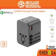 Energea TravelWorld Adapter 35 35.5W / GAN65 65W Universal Travel Adapter with PD / PPS / QC3.0