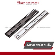 [Giảm chấn 4510] Bộ 2 thanh ray trượt ngăn kéo tủ Hốc tủ Ray bi 3 tầng loại giảm chấn HONGFA