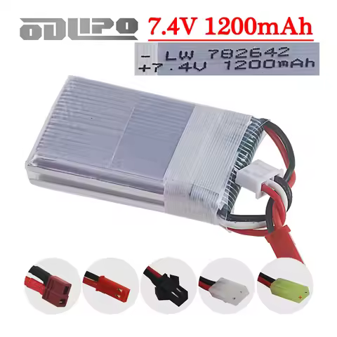 782642 7.4V 1200mah Lipo Battery For MJXRC X600 U829A U829X F46 X601H JXD391 FT007 RC Drone Toys par