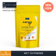 MCT C8 Powder Sachet by COCOLAB (Medium Chain Triglycerides 100% Pure C8) 10 Sachets-Travel Friendly