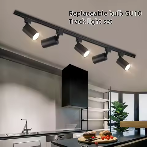 Full Set Track Light Led Ceiling Light Replaceable GU10 Bulb Spotlight for Living Room Kitchen Store