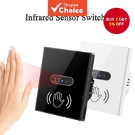 Smart ir infrared sensor wall switch - no touch glass panel auto on/off power switch
