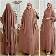 AJE ZAS - Jumbo Daily Syar'i Robe Dress Code LIANI Matt Crinkle Airflow Hijab Set Free Veil