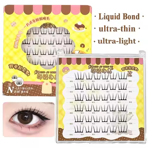 Glue-free Lashes Cluster Zero Touch FeelingĀ· Liquid Bond Eyelashes Ultra-thin Sheet Series False Eye