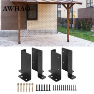 [AWHAO] 4pcs Adjustable Deck Post Anchor Brackets Fits 2x4 4x4 6x6 Posts Metal Half Column Accessori