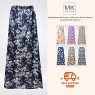 MK Exclusive Skirt Perempuan Qaila A Line Floral Women Skirt Muslimah Skirt [S7/010]
