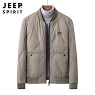JEEP SPIRIT Men S Down Jacket ใหม่80% เป็ดสีขาวลง Super Light Down Jacket ฤดูหนาวเบสบอล Collar Down 