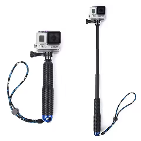 1 Set Extendable Pole Mini Selfie Stick Waterproof Monopod Blue For GoPro Hero12 11 10 9 8 6 5 4 New