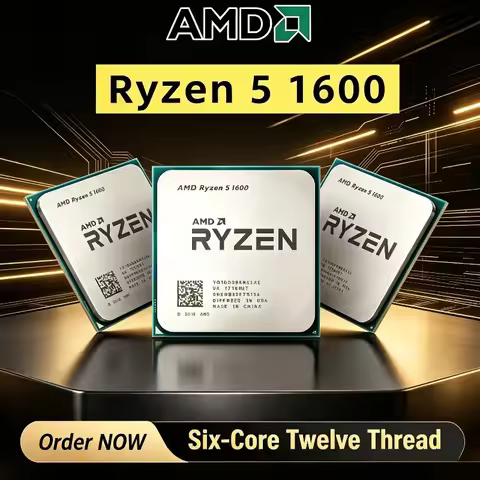 AMD Ryzen 5 1600 Socket AM4 YD1600BBM6IAE CPU Processor Six-Core Twelve Thread 3.2 GHz 65W 100% Bran