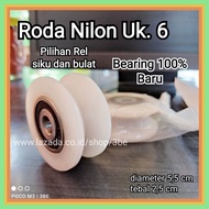 roda pagar nilon tanpa rumah uk. 6 cm bearing baru pintu besi stainless dorong lipat