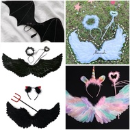 Black and White Angel Wings for Halloween Costumes, Pony Wings, Batwings, Batman Wings for HANNAH KI