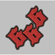 HP-R20 SATANIC LOGO PATCH 6666 RED COLOR EMBROIDERY ACCESSORIES BET/ EMBLEM