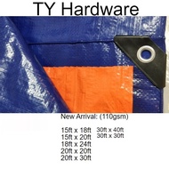 110gsm Blue Orange Yellow Canvas Tear & Water Resistance Tarpaulin Canvas Kanvas Waterproof PVC Shad