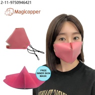 face mask Magicopper Antimicrobial Copper Mask ver. 2.0 (Beige and Pink)