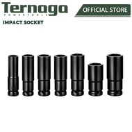 Ternaga Deep 1/2" Impact Wrench Hex Socket Head Set Kit 7 pcs 12~27mm Black Socket For Socket Wrench