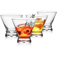 Martini Glasses Set of 4, 8oz Stemless Martini Cocktail Glasses for Margarita, Cosmopolitan, Manhatt