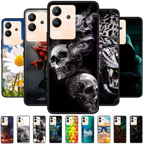 For Vivo V30 Lite Case Cover Fundas Black Soft Silicone TPU Protective Phone Case For vivo V30 Lite 