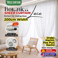 MIZU 200cm Lace Sheer Curtain Langsir Jarang Kitchen Divider Living Room Curtains Inner Layer Tirai