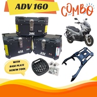 (Honda Adv 160) EMS ABS Plastic Box 28L 35L 45L+Special Rack Monorack/Rapido Adjustable Rack Motor