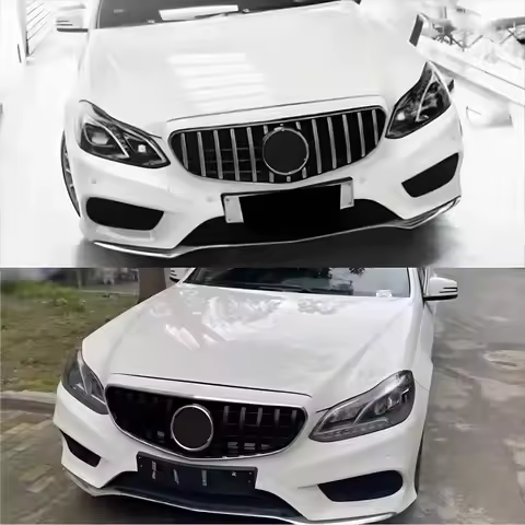 For Upgrade Front Bumper Grille Grill, Inlet Mesh Grid Body Kit, Mercedes Benz E-Class W212, E250, E