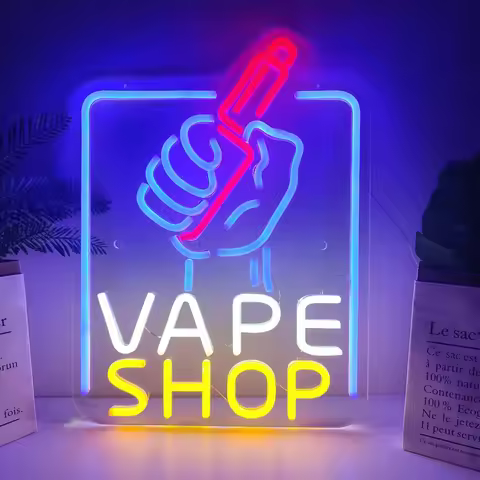 Vape Shop Holding Hand LED Neon Lights Signs Living Room,Man Cave,Boys,Teen,Birthday Party,Bar,Wall,